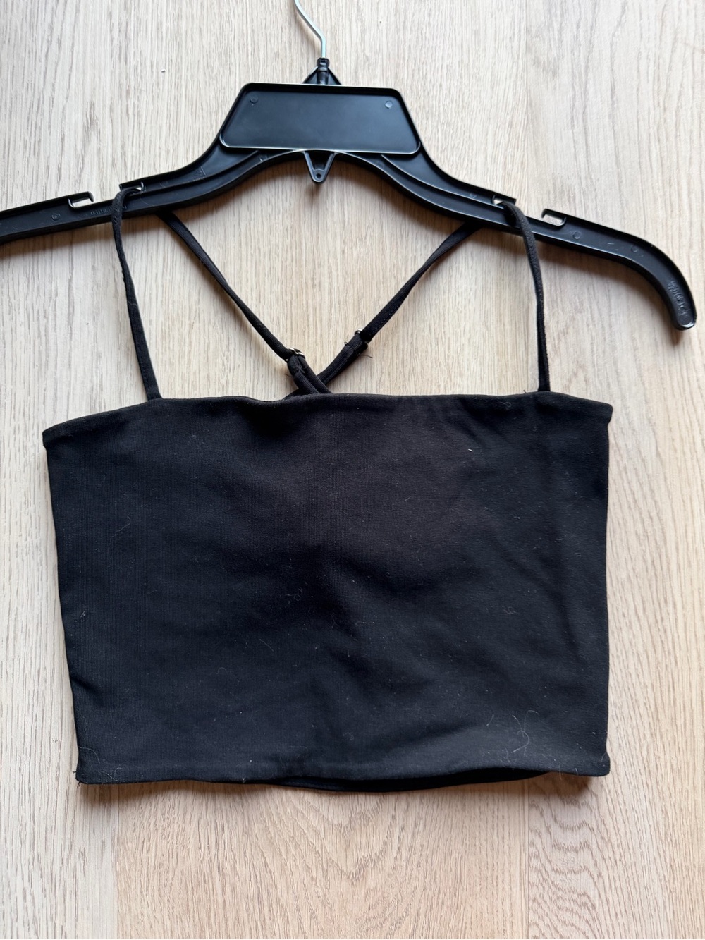 Forever 21 Black Cropped Cami with Thin Straps